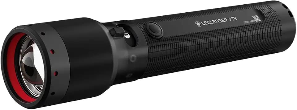 Ledlenser P7R wiederaufladbare LED Taschenlampe, 2000 Lumen, 320 m Fokus, USB-C, IP68 wasserdicht, 80 Stunden Leuchtdauer, 4 Leuchtmodi, taktische Taschenlampe, Wanderlampe, Notfalllampe
