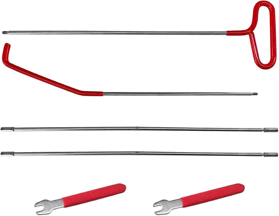 DXNQ Car Long Reach Tool, 67" Multi-Function Automotive Emergency Tool, Portable Long Pin Puller Hook Kit with Adjustable Length for Vehicles, Car Repair Tool Kit Accessories (Red)