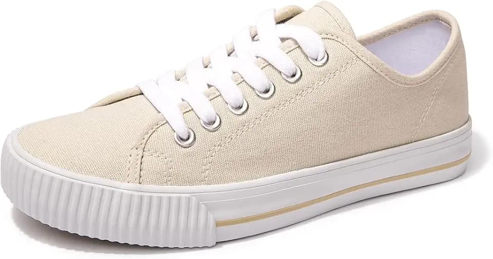 BENEKER Women's Canvas Sneakers, Comfortable Lace-Up Casual Shoes