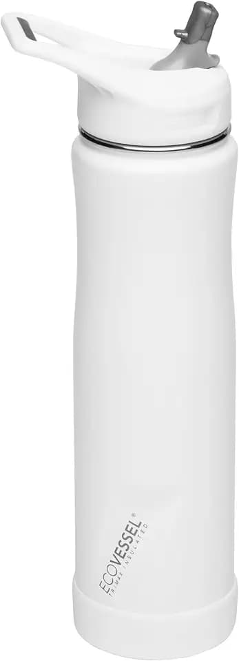 EcoVessel Summit 24 oz Insulated Straw Water Bottle Winter Storm