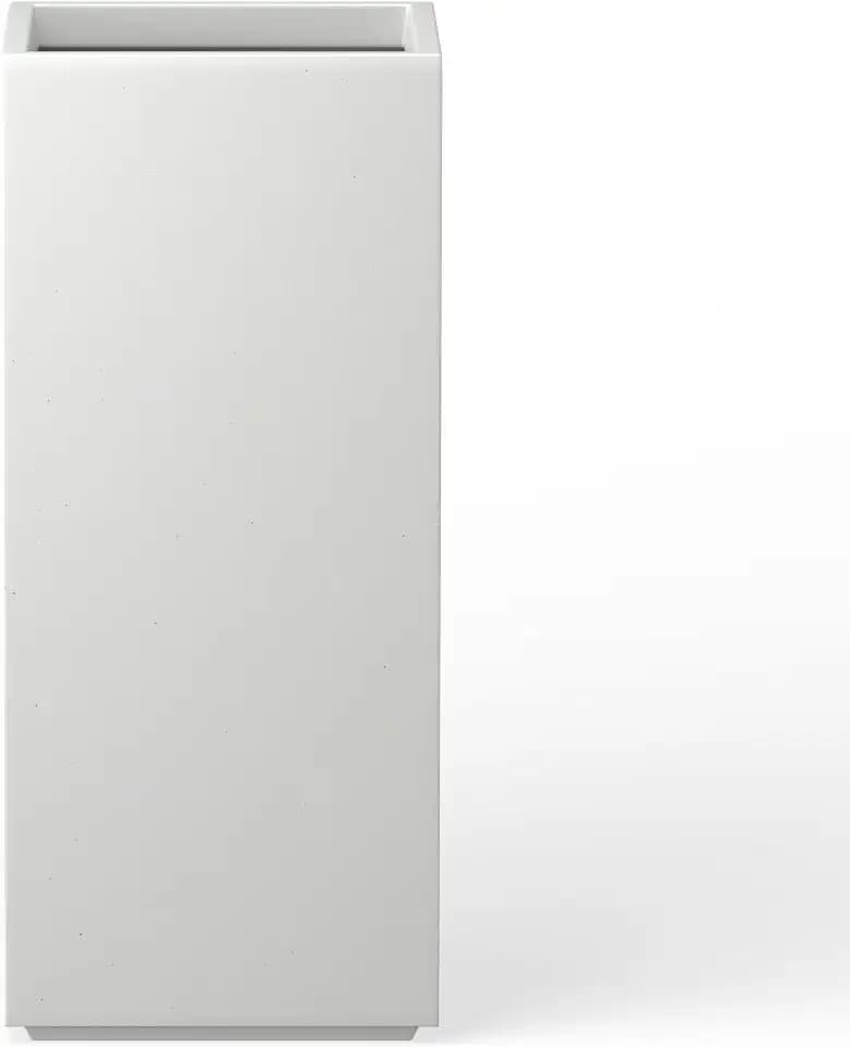 Kante Accent Column Square White Concrete Planter 23.6" H, Outdoor