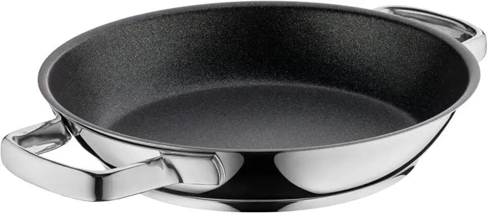 WMF Permadur Advance Brat-/ Servierpfanne 24 cm Induktion, Edelstahlpfanne, Cromargan Edelstahl beschichtet, backofenfest