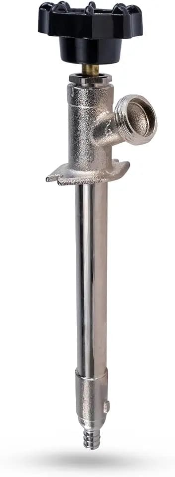 Midline Valve 6 Inch Frost-Free Sillcock, Chrome-Plated Brass Body – 1/2" PEX Inlet x 3/4" Hose Bib Outlet, Lead-Free