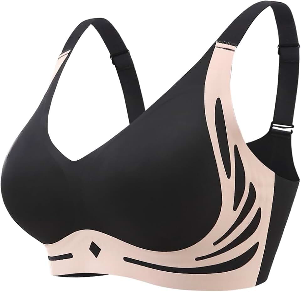 PrinStory BH Damen Ohne Bügel Comfy Bralette BH Vollschalen Bras Mit Gepolstert Große Brüste BHS (M-3Xl)