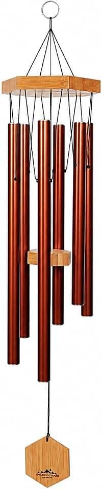 Windspiel für Menschen, die ihre Nachbarn mögen, beruhigende melodische Töne und solide konstruiertes Bambus/Aluminium-Glocke, Veranda, Garten oder Hinterhof.