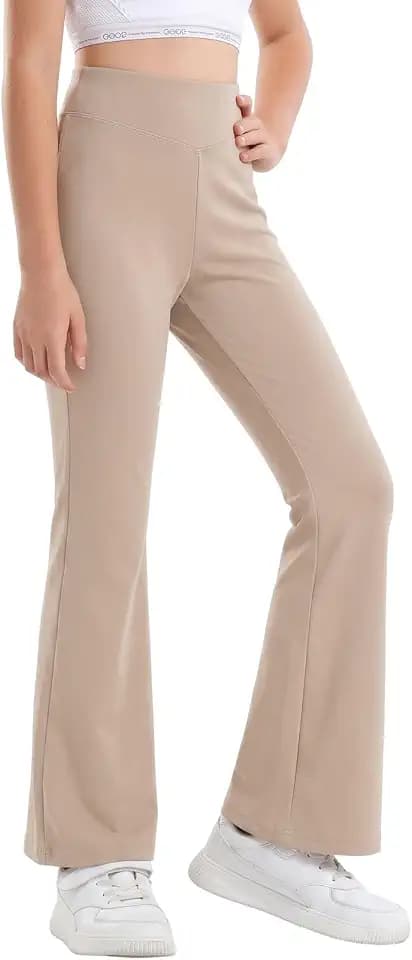 blibean Girls Flare Leggings High Waist Yoga Pants with Pockets, Size 6-15