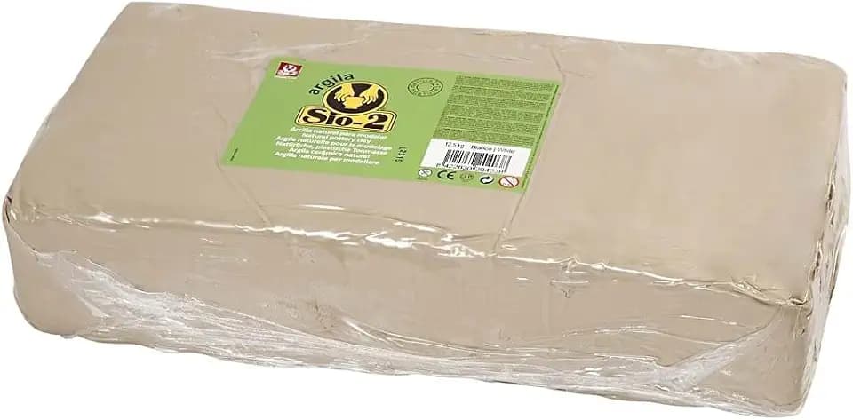 Weißer Ton zum Modellieren, Formen und Töpfern, 12,5 kg