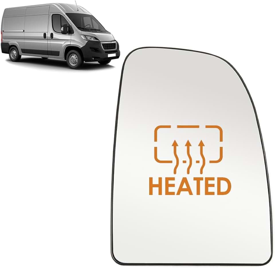ROBUST Außenspiegel Oberglas Rechts Beheizt für Fiat Ducato Peugeot Boxer Citroen Relay ab 2006 8151LK 8151LH 71748247 Außenspiegelglas + Rückseite
