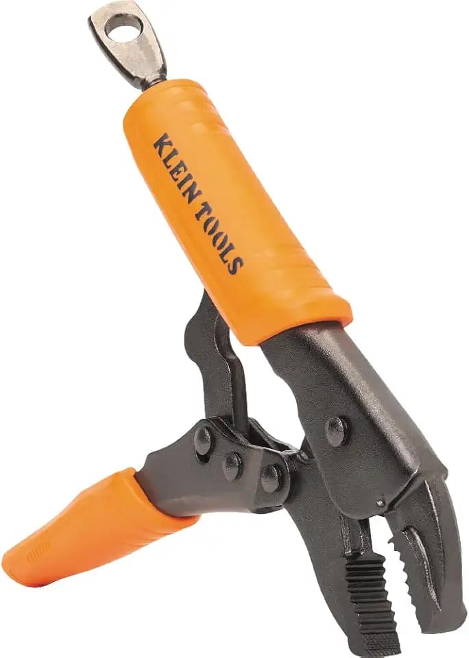Klein Tools 38601 Curved Jaw Locking Pliers with Quick Release Handles, Intuitive Thumb Knob, High Torque, Mole Grips for Clamping and Gripping, 7-Inch