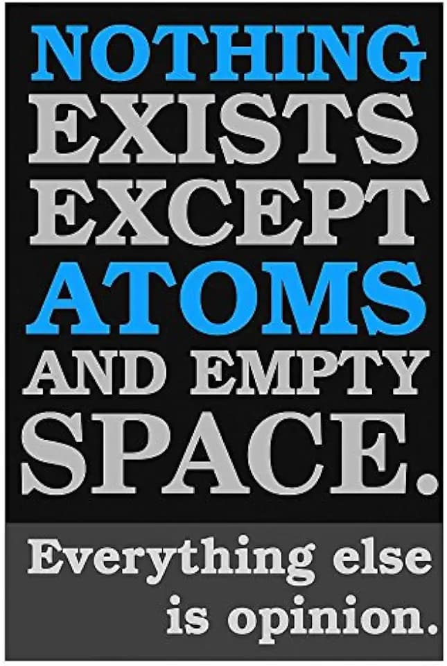 Studio - Atomist Quote from Democritus, Dekorative Paneele, Holz, Mehrfarbig, 60 x 1.8 x 90 cm