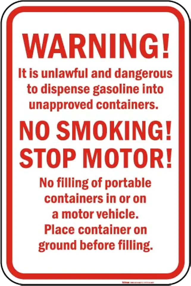 Warning Fueling Rules Sign - Property/Security Recreation Boat and Marina Metal Sign 8 x 12 Inches – For Wall or Fence