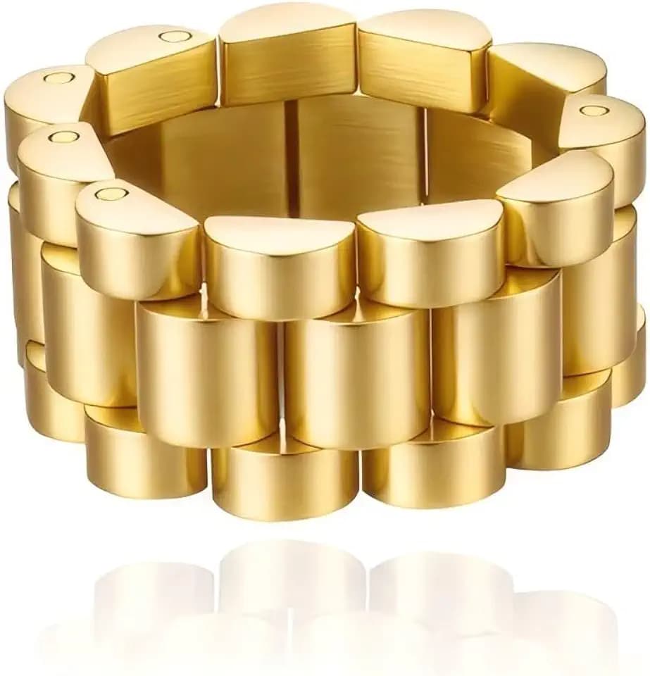 MYNENEY 10mm Men's Stainless Steel Solid Link Chain Rings Statement