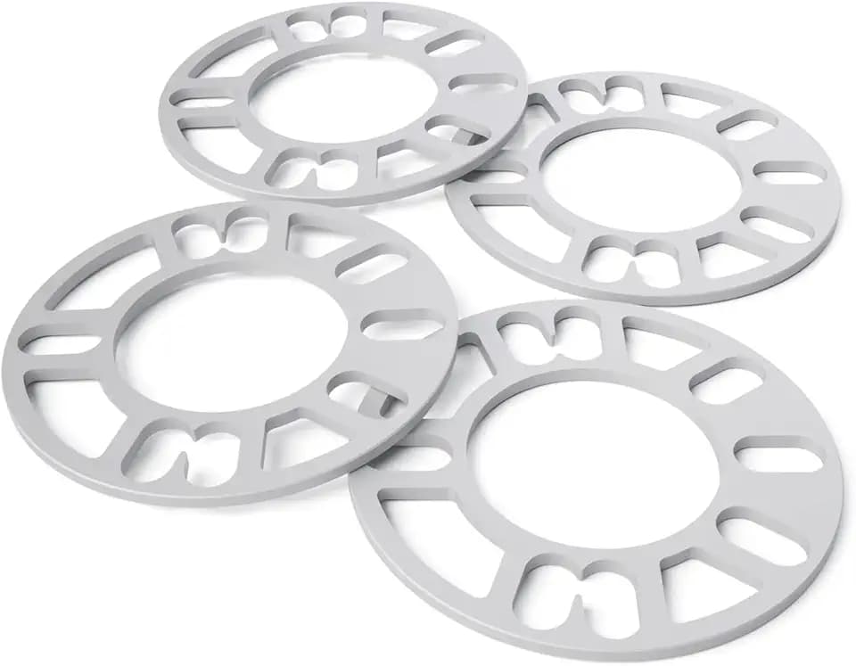 4Pcs Universal Wheel Spacers 5mm for Most 4 Lug & 5 Lug Wheels, PCD 98mm to 120mm, 4x100 4x108 4x100 5x100 5x108 5x110 5x112 5x114.3 5x115 5x120 5x4.5 5x4.75 Multiple Bolts Pattern Vehicle