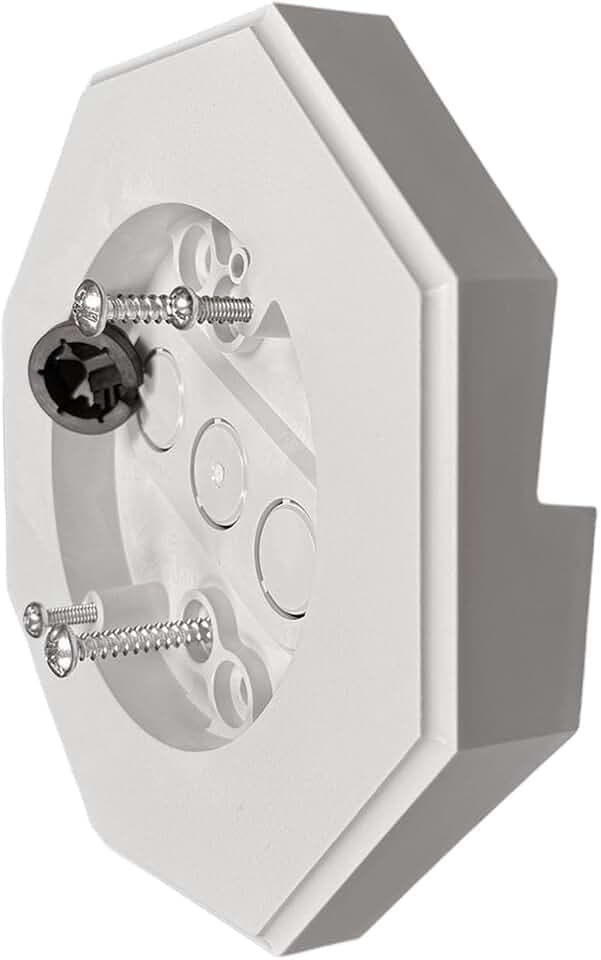 iMBAPrice IMBA-8141 White Vertical Siding Lamp Mounting Kit with Built-in Electrical Box, 1/2-Inch (0.5") PVC Octagon Mounting Block for Outdoor Light Fixtures, 1-Pack