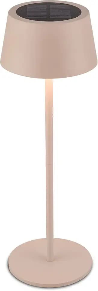 BRILONER - LED Tischlampe kabellos IP44 mit Touch, CCT, dimmbar, Solar, Nachttischlampe, Leselampe, LED Lampe, Campinglampe, Tischleuchte, Akku Lampe, Outdoor, 11,5x34 cm, Beige