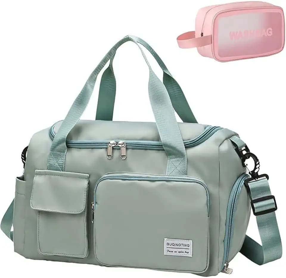 BUQINGTING Gym Bag for Men Women with Shoe Compartment, Cute Travel Duffle Bag for Women, Weekender Overnight Bag, Carry on Tote Bag Sport Duffel bag