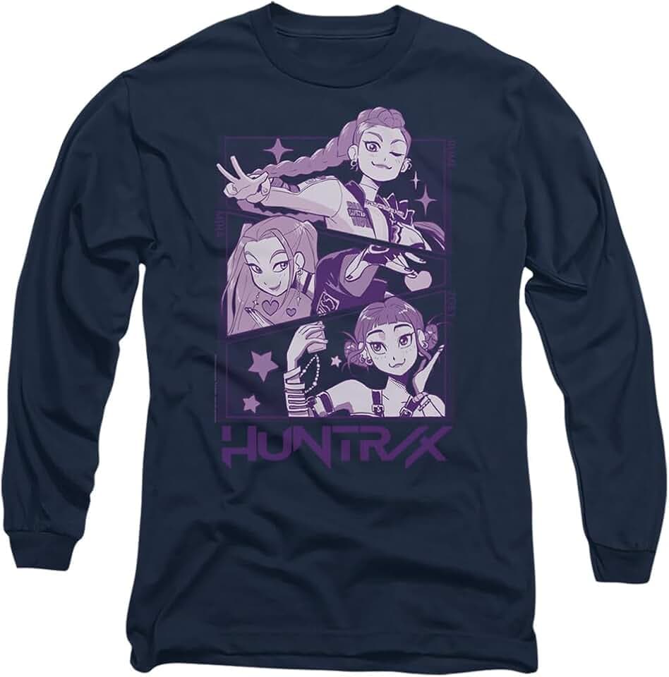 KPop Demon Hunters Unisex K-pop Demon Hunters - Huntrix Huntr/X Manga Panels Trio Unisex Long Sleeve T Shirt T-Shirt