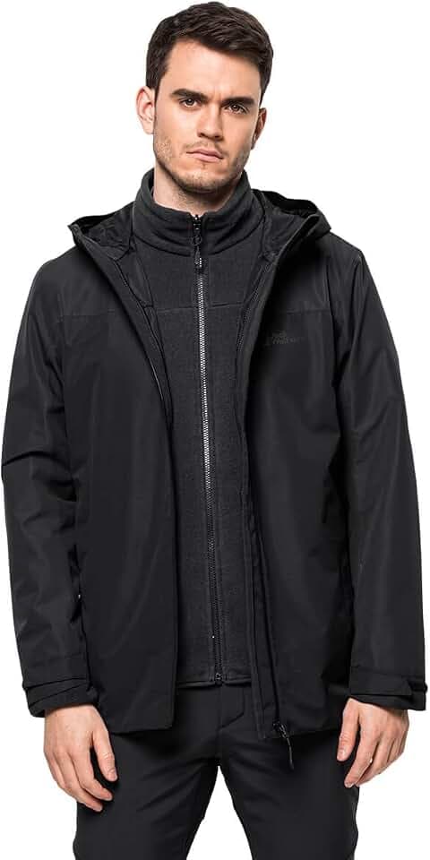 Jack Wolfskin Herren Taubenberg 3in1 Jkt M Jacket, Schwarz, L EU