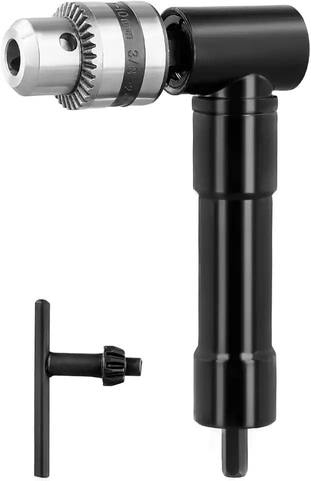 QWORK® Winkelbohrvorsatz, Bohrfutter, 90 °, Bohrfutter 0.8-10mm, Aluminiumlegierung,Maximales Drehmoment 25 Nm