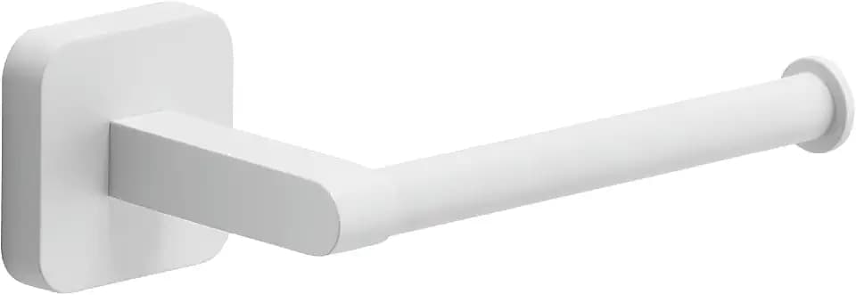 Gedy Tonga Toilettenpapierhalter für Badezimmer, Mattweiß, Edelstahl, selbstklebend, ohne Bohrer, 14,3 x 6,9 x 4,7 cm