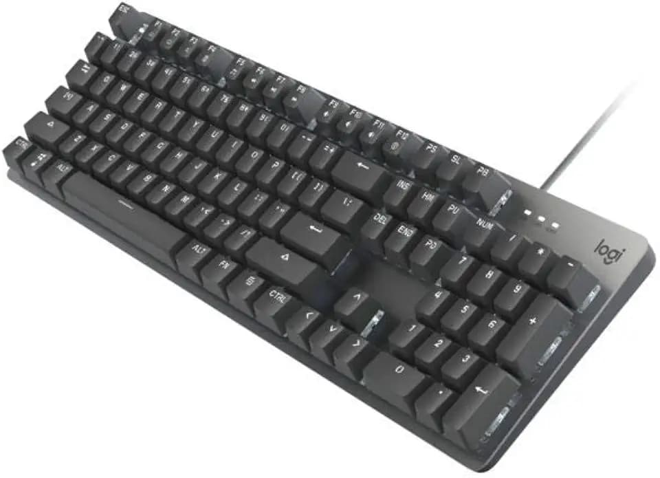Logitech K845 Mechanical Illuminated Keyboard,Mechanical Switches, Strong Adjustable Tilt Legs, Full Size, Aluminum Top Case, 104 Keys, USB Corded, Windows (TTC Blue Switches)