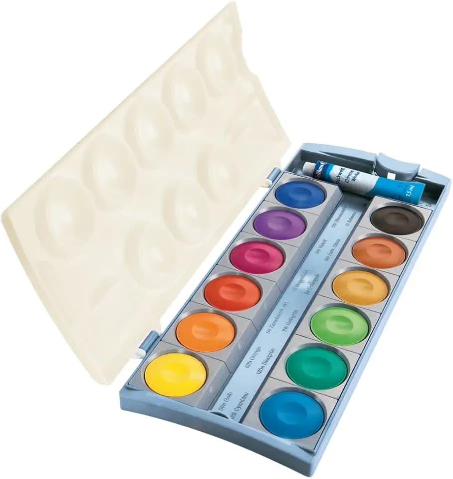 Pelikan Deckfarbkasten K12 eco, 12 Farben + Deckweiß, 1 Stück