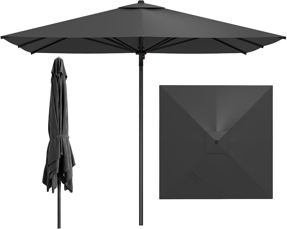 COSTWAY Sonnenschirm Alu 300 x 300 cm, quadratischer Gartenschirm