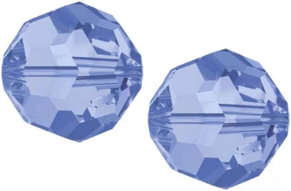 100pcs Adabele Austrian 4mm (0.16 Inch) Small Faceted Round Crystal Beads Light Sapphire Blue Compatible with Swarovski Crystals Preciosa