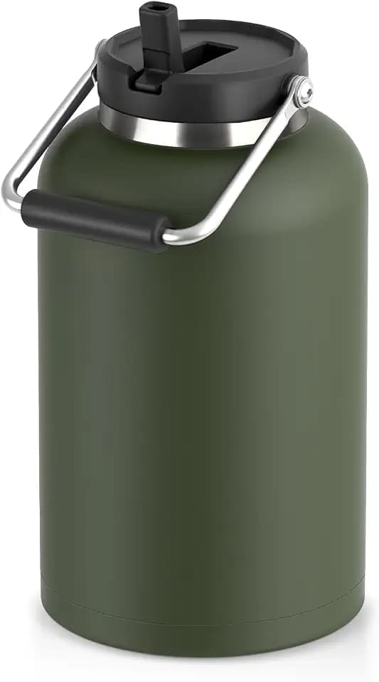 1 Gallon Water Jug, 128oz Stainless Steel Large Insulated Bottle