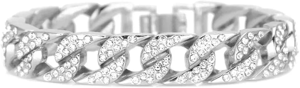 HH BLING EMPIRE 14K Gold and Silver Bracelets Diamond Tennis and Cuban Link Bracelet for Men Women Hip Hop Jewelry