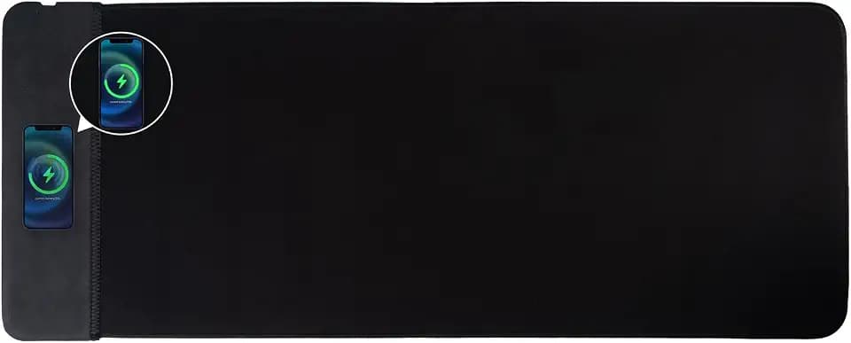 15W Large Gaming Mouse Pad with Superior Micro-Weave Cloth, Extended Desk Mousepad with Stitched Edges, Non-Slip Base, Water Resist Keyboard Pad for Gamer, Office & Home, 30 x 12 in, Black