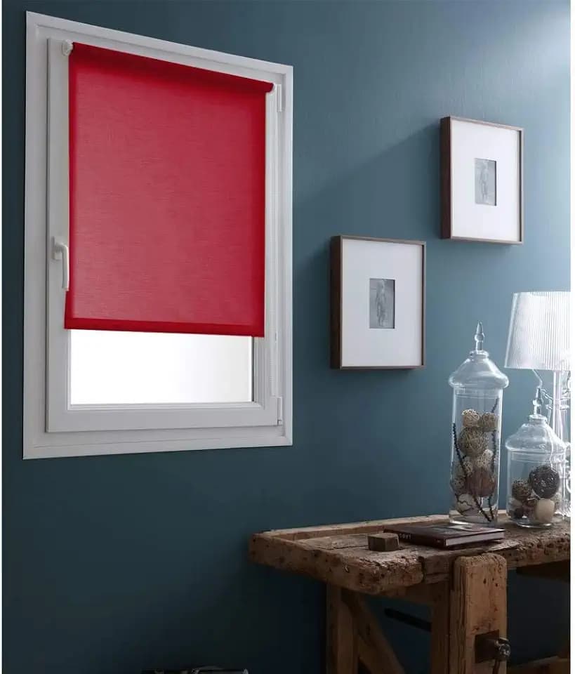 MADECOSTORE Rollo, lichtdurchlässig, ohne Bohren, Rot – L 46 x H 170 cm