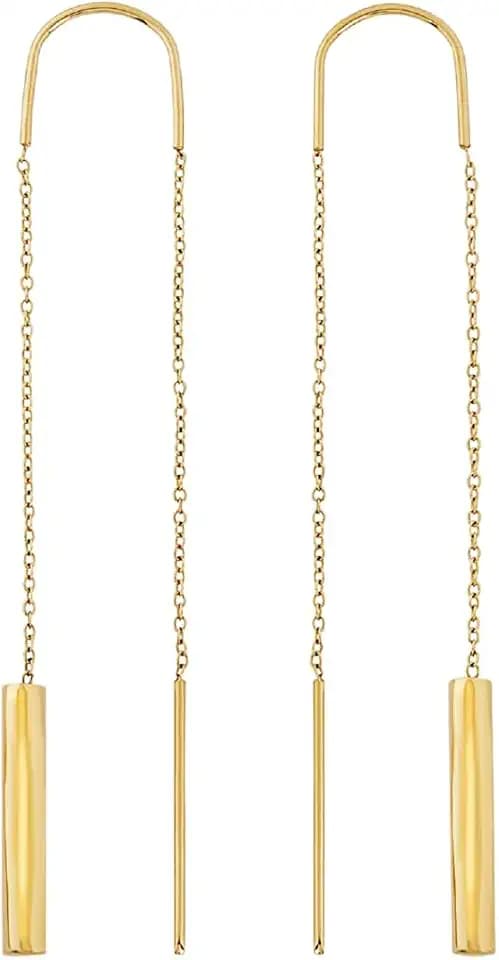 Breil, Flow Collection, Damenohrringe aus Edelstahl mit Unregelmäßigem Zylinder-Element, Glänzendes Finish, Länge 6,6 cm, Geschenkideen für Frauen