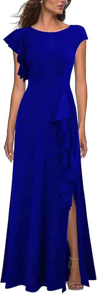 WOOSEA Women's Sexy Split Evening Cocktail Party Maxi A-Line Long Formal Dress