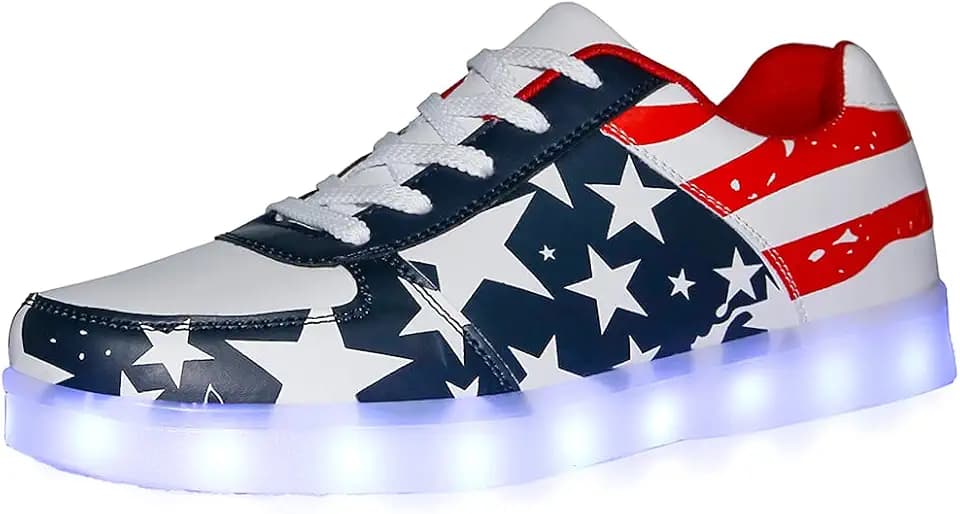 SANYES LED Light Up Shoes for Women Men, Low-Top USB Rechargeable Glowing Sneakers, Luminous Dancing Shoes for Party Sports
