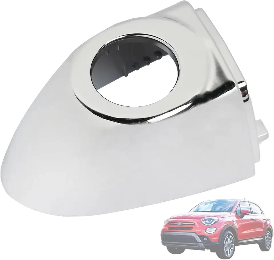 Front Left Silver Exterior Door Handle Cap Compatible with Fiat 500X 2016 2017 2018 2019 2020 2021 Replace 6AQ85SZ0AA 735627135 Front Outer Door Handle Cap Driver Side