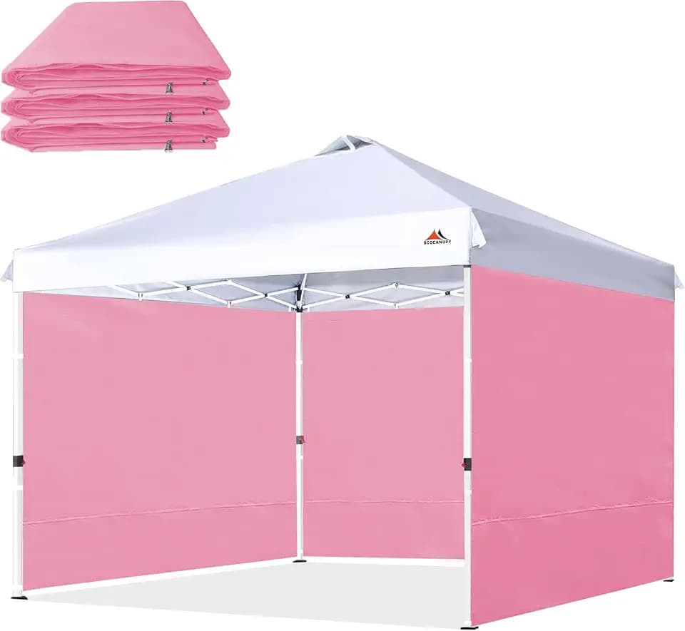 SCOCANOPY SideWall for 10'x10' Pop Up Canopy Frame, 3 Pack SunWall Only,Pink