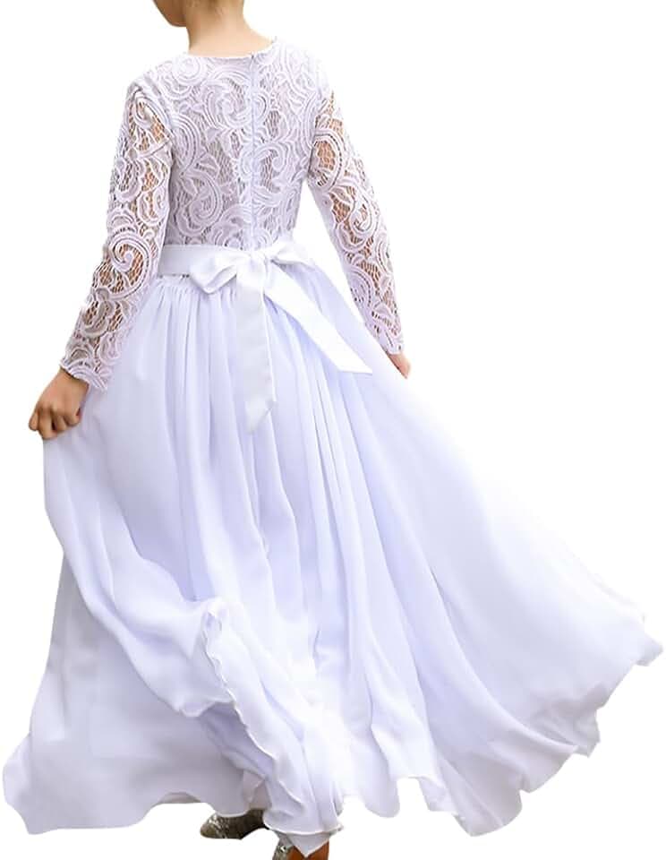 Aibaowedding Brautjungfernkleid A-Linie 3/4-Ärmel Chiffon Kommunionkleider