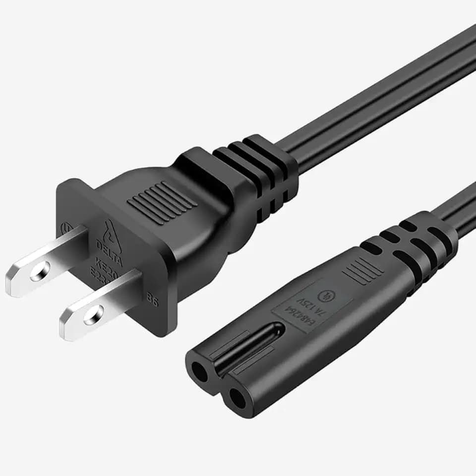 2 Prong Power Cord for Sonos Play 1/3/5 SUB Spakers, Arc, Beam, Ray, Amp