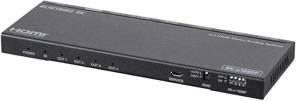 Monoprice 4K 1x4 HDMI Splitter - Supports HDMI 2.0, HDCP 2.2, 4K@60Hz, YCbCr 4:4:4, Downscaling - Blackbird Series