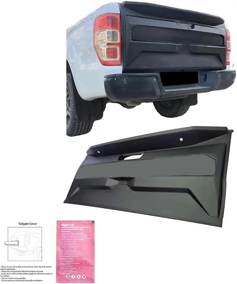 ONEWAY AUTO ACCESSORIES Heckklappenschutz kompatibel mit Ford Ranger T6 T7 T8 2012 bis 2022 Mattschwarz