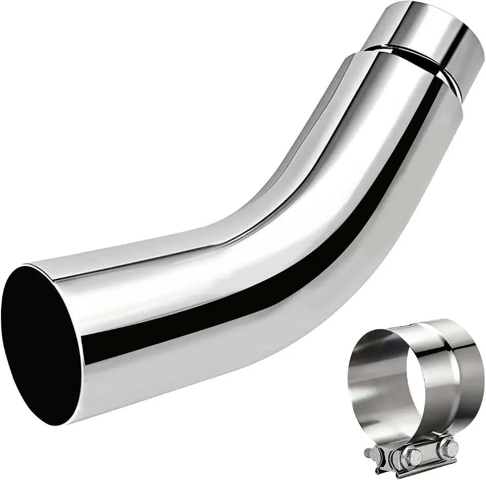 Diesel Exhaust Elbow Tip, Side Exit Exhaust Tip, chromed Turndown Exhaust Tip (5'' inlet / 6'' outlet)