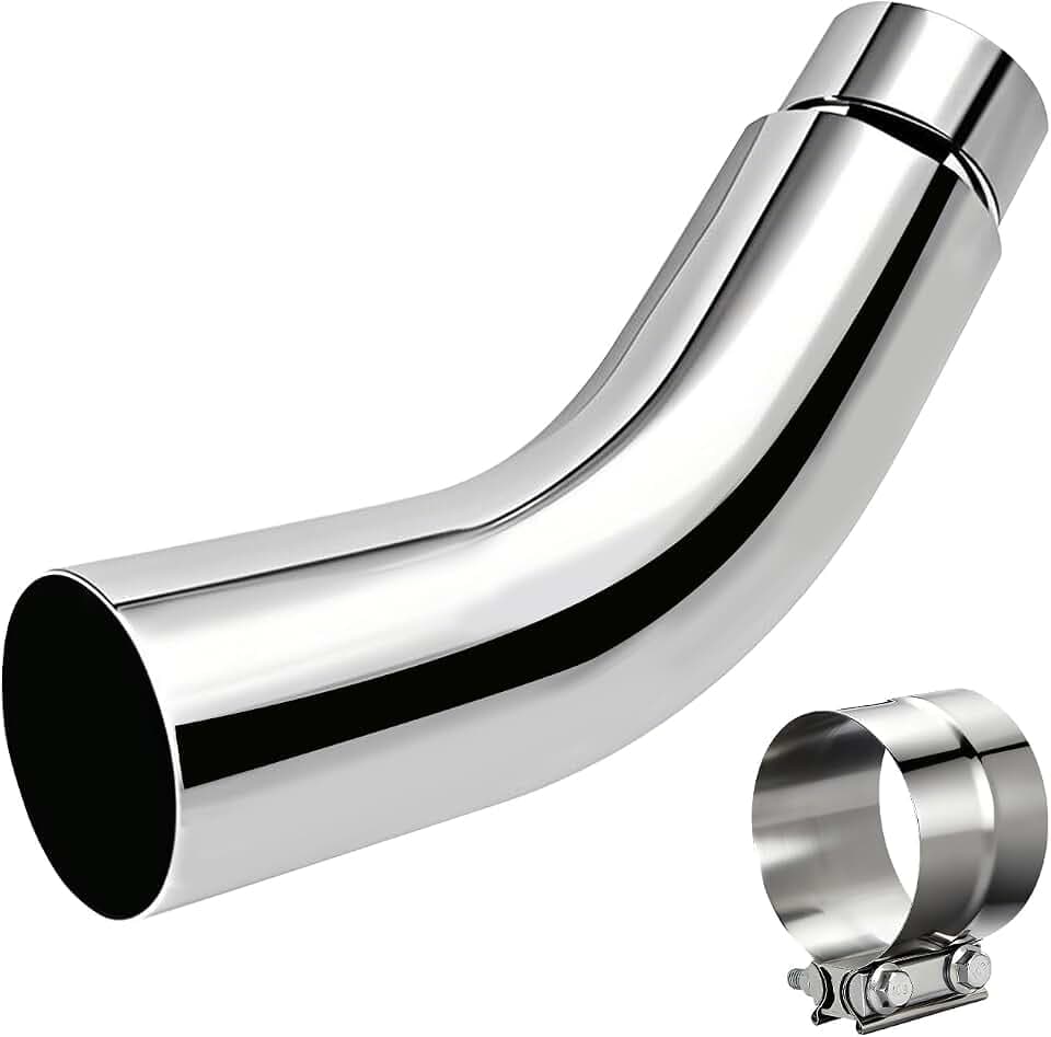 Diesel Exhaust Elbow Tip, Side Exit Exhaust Tip, chromed Turndown Exhaust Tip (5'' inlet / 7'' outlet)