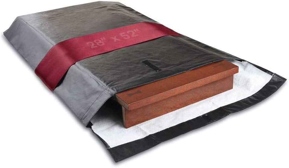 LAMINET Premium Heavy Duty Table Leaf Storage Bag water , scratch resistant. Extra Thick waterproof exterior heavy duty flannel backing. Store Your Table Leaves safely. Holds Leaves up to 26" wide.