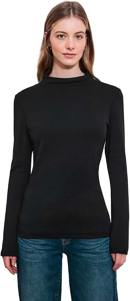 Damen Basic Turtleneck Shirt