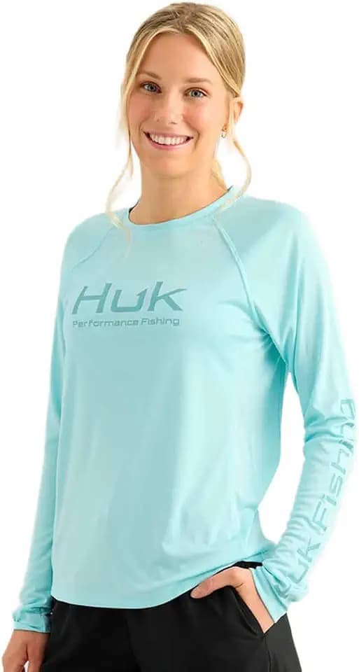 HUK Women's Pursuit Long Sleeve, Performance Shirt + Sun Protection