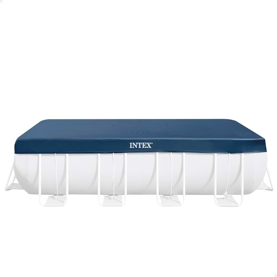 INTEX Poolabdeckung rechteckig (389x184 cm) für Frame Pools, Winterabdeckplane Sommerabdeckplane (28037)