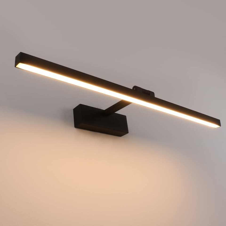 Klighten Spiegelleuchte Bad LED 60cm, Badlampe 18W Warmweiß 3000K, Schwarz