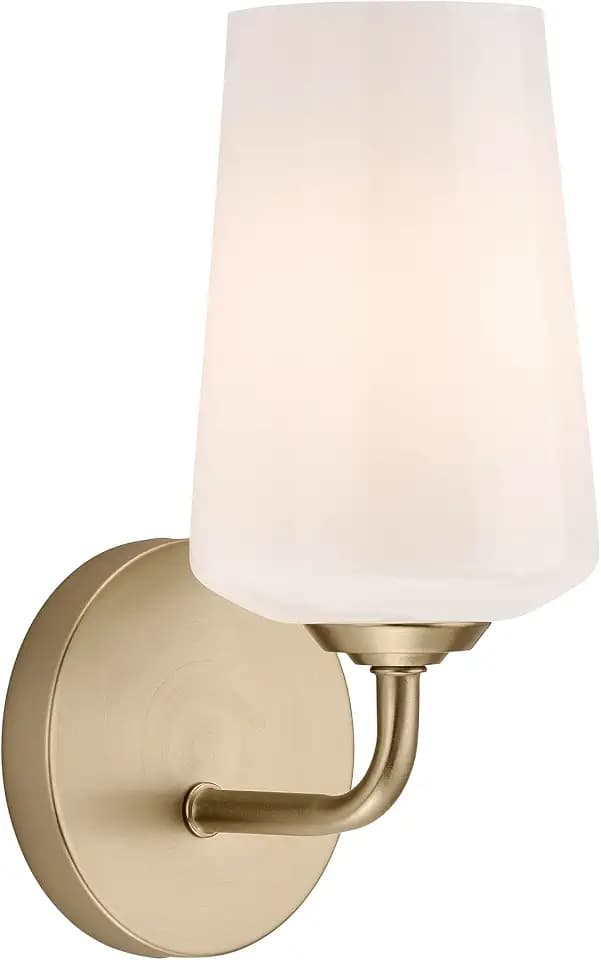 Progress Lighting Celino Collection One-Light Wall Sconce with White Glass Shade