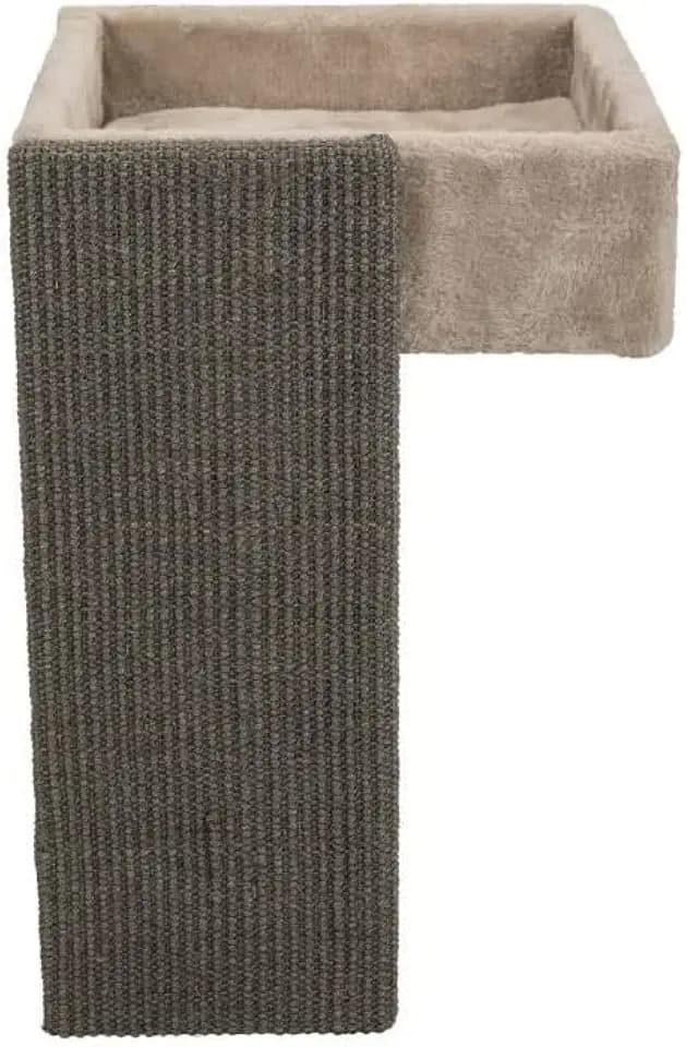 TRIXIE Bett für Regale mit Kratzbrett, 33 × 48 × 37 cm, lichtgrau
